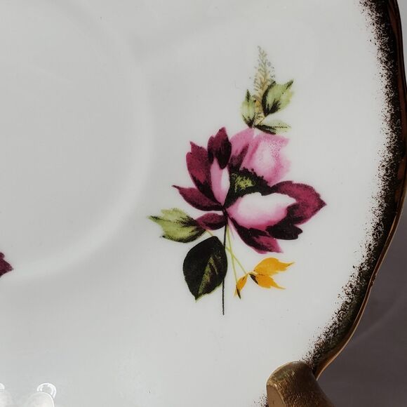 Royal Adderley Teacup and Saucer Pink Yellow Flowers Vintage - Picture 10 of 10